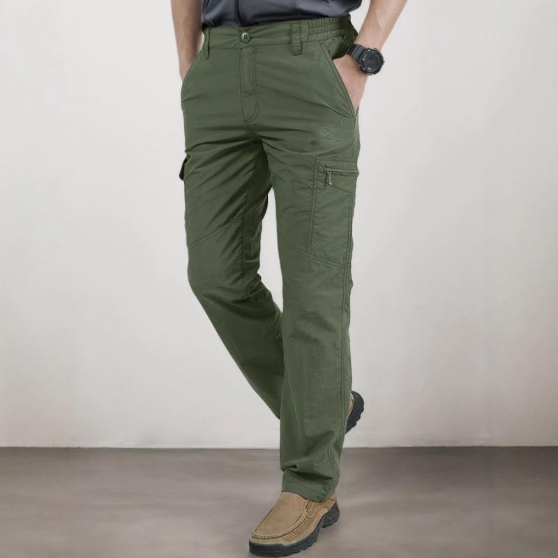 Men's Multipurpose Pockets Tactical Outdoor Activities Waist Drawstring Loose Casual Overalls