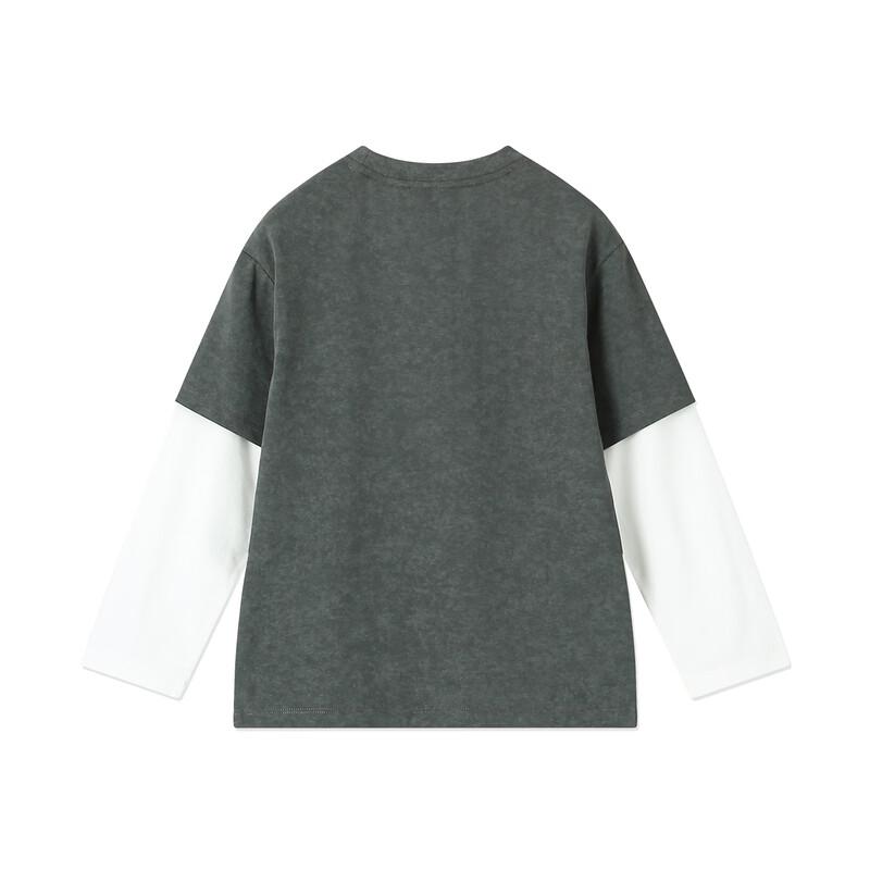 B.Duck Boys' Long-Sleeve Fake Two-Piece T-Shirt