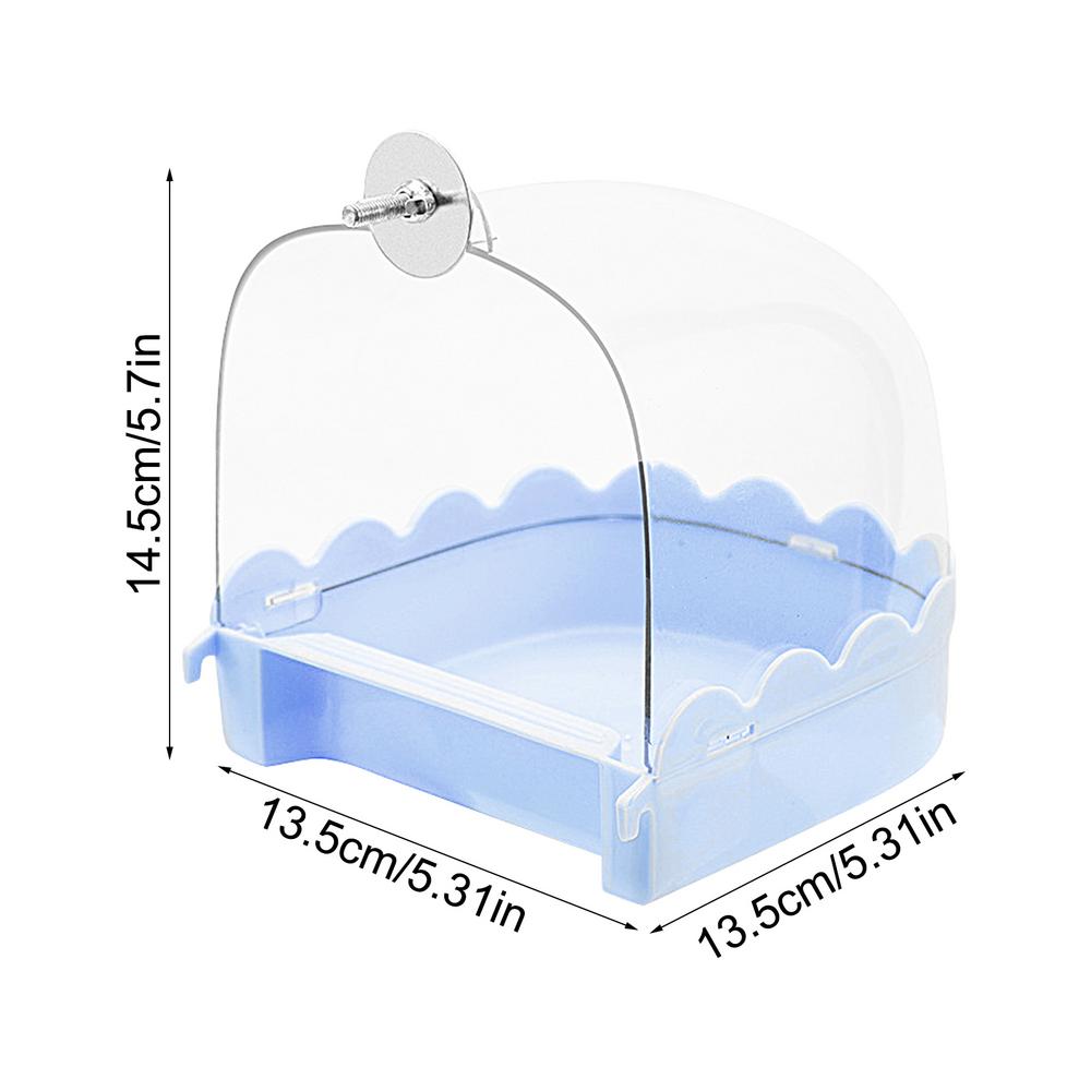 Cockatiel Bird Bath Bird Bath Bowl Multifunction Cleaning Pet Bird Cage Accessories Clear Bathtub For Birds Pet Hanging Feeder синий