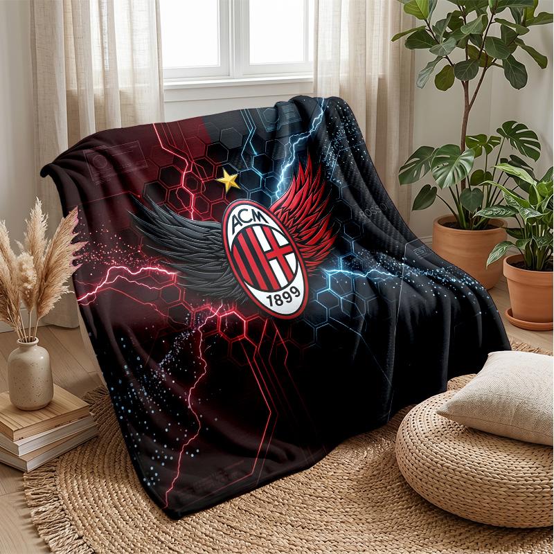 AC Milan Theme blanket Soft Flannel Blanket Plush Throw Blanket Cozy Sofa Bed Blanket for Home Decor