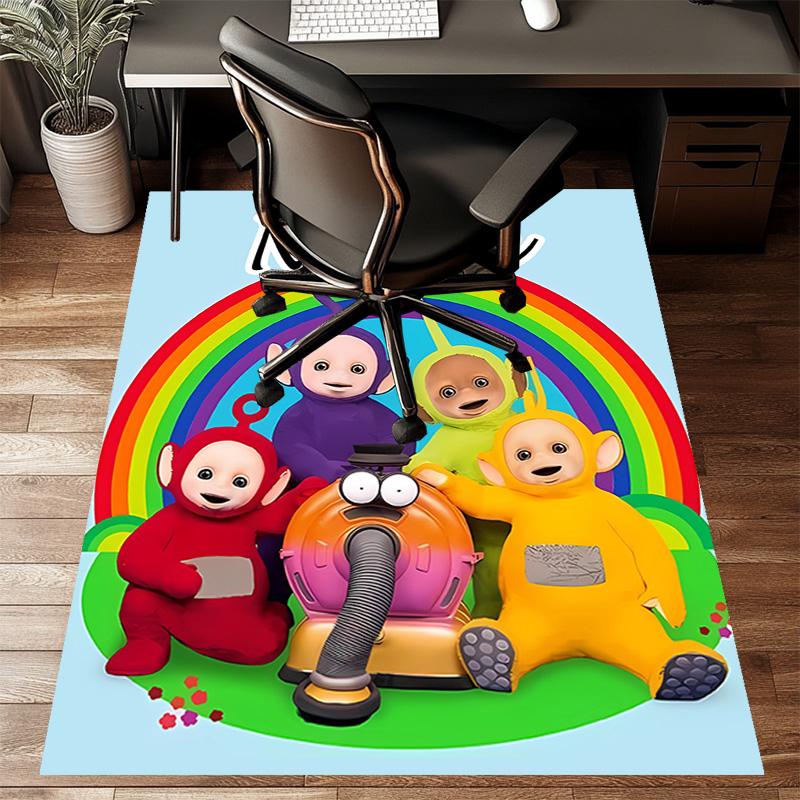 Custom Teletubbies Mat Personalized Name, Polyester Washable Indoor Entryway Rug, Gift for Christmas, Easter, Thanksgiving Day