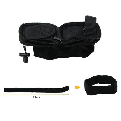 Littleliving PET Bottle Holder Cover, Attaches To Climbing Backpack Belt, Fits Cage Pockets, Holds Water Bottles, and Fits Folding Umbrellas (Black)