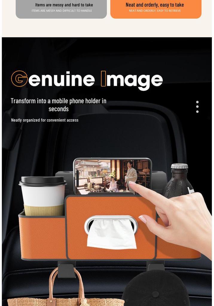 Multi-functional Car Seat Back Tissue Box & Cup Holder