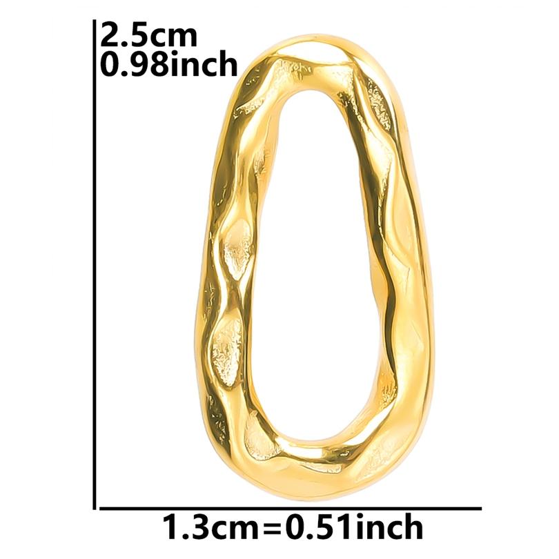6 Stück/Los Unregelmäßige Geometrische Hohlverbinder Anhänger Edelstahl Charms Für Schmuckherstellung Zubehör Goldfarbe Oval Rund