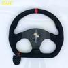JDM Modified Racing Type D 13 "320mm Flat Drift Steering Wheel Suede Leather Sports Steering Wheel For Universal