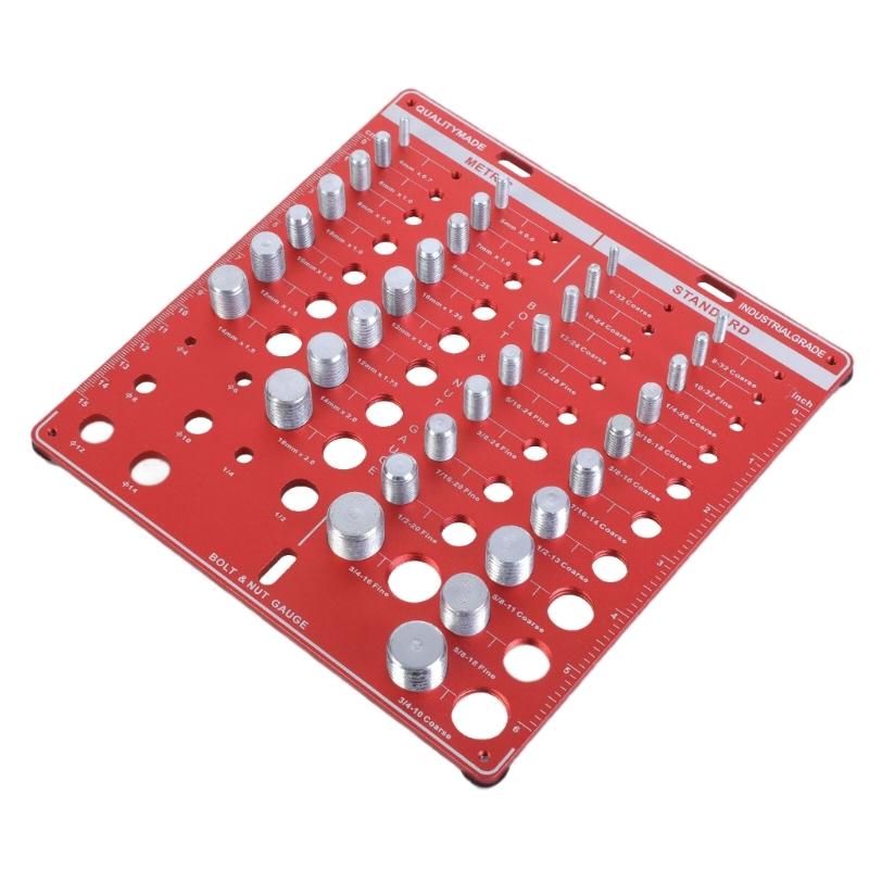 Wall Mountable Thread Checker Gauge for Quick Easy Sorting Home Profession Use Bolt Identification with Drill Bit Gauge