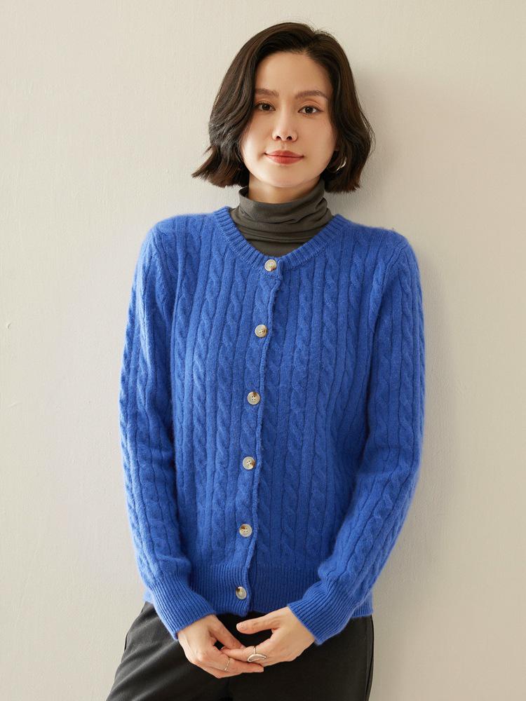 Women's Cashmere Blend Loose Knit Cardigan Sweater