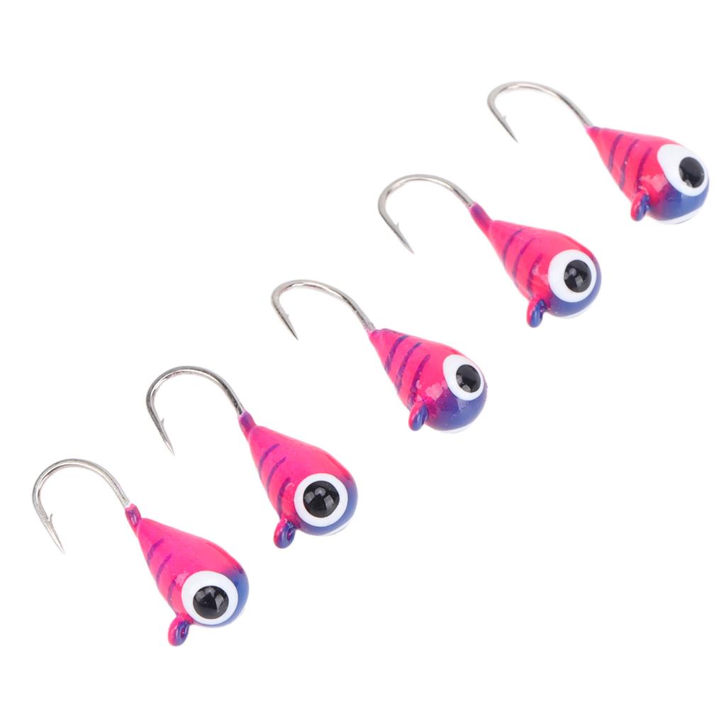 5Pcs Outdoor Ice Fishing Jigs Kit Ice Fishing Lures High Carbon Steel Micro Bass Hooks 4MM 077