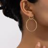 Korean Geometric Circle Earrings - Women's Trendy Minimalist Style, Versatile Round Studs