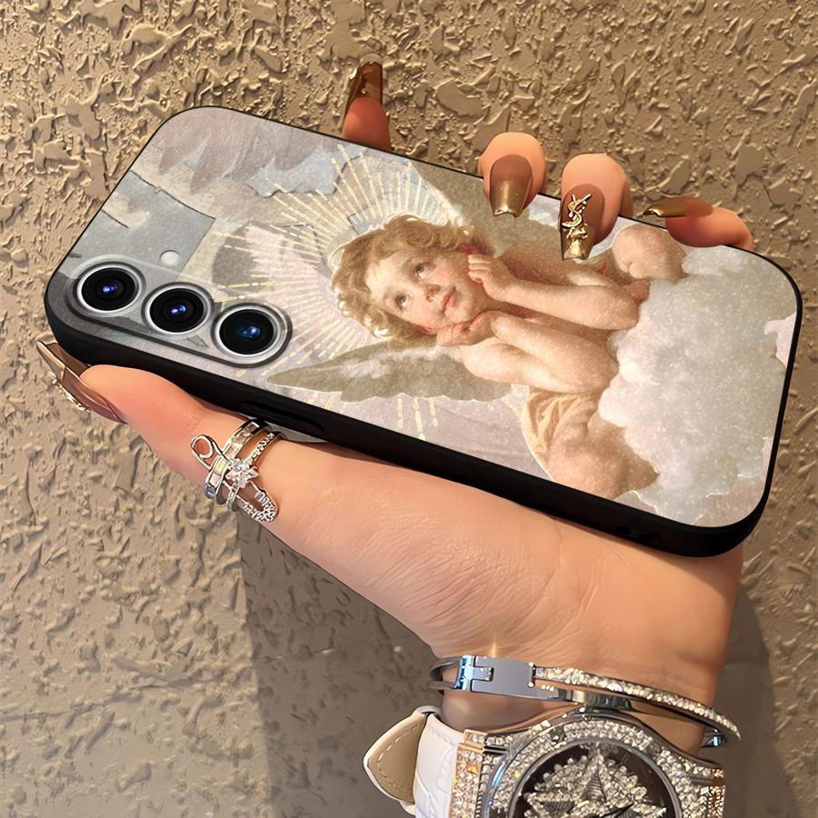 Phone Cover Case for Samsung Galaxy A25 A16 A23 A73 A51 A52 A36 A37 A57 A15 A06 A55 A53 A17 A05 A70 A50 A41 A13 A12 Cute Angel