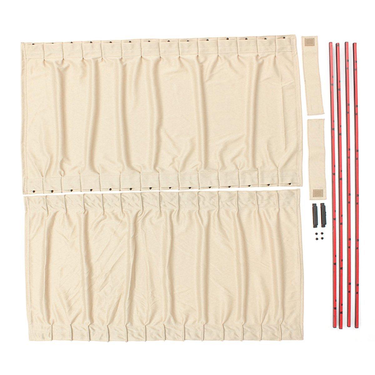 

2× Beige VIP Car SUV Window Mesh Style Curtain Sunshade Visor UV Block Universal
