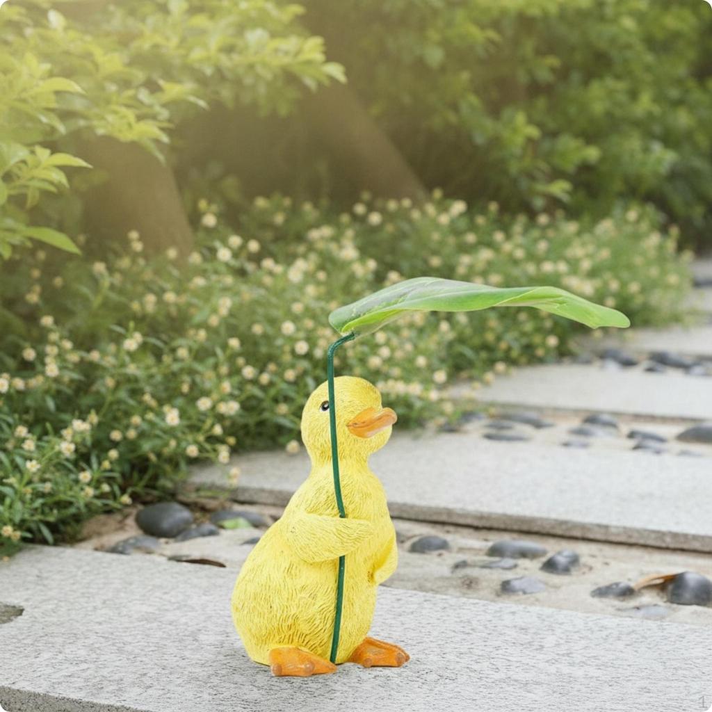 Entenstatue mit Regenschirm Wetterfest Skurril für Gärtner, Sammler,