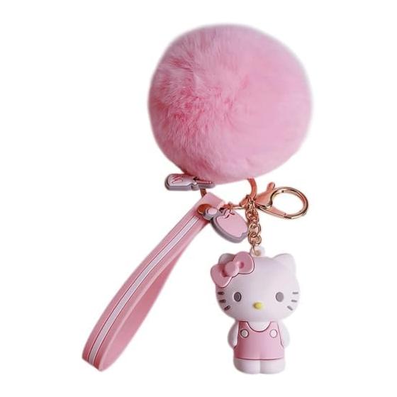 [Nikuwaxi] Keychain Cute Keychain Anime Car Cute Bag Charm Cute Pom Pom Fluffy Key Chain Accessories