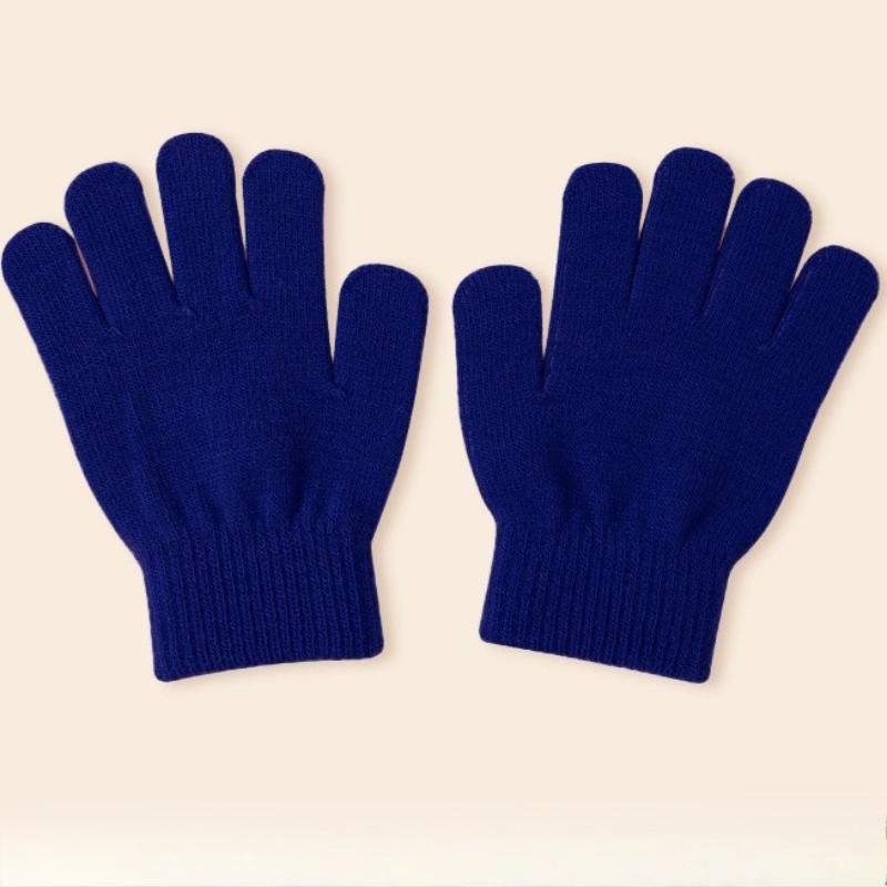 Strikkede hansker i ensfarge for barn 5-10 år Studenter Vintervarme Utendørs sykling og Daglig kaldt vær Bruk Votter