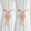 2Pcs Adjustable Camellia Curtain Buckle Floral Curtain Strap Curtain Fixer Clip  Home Decoration