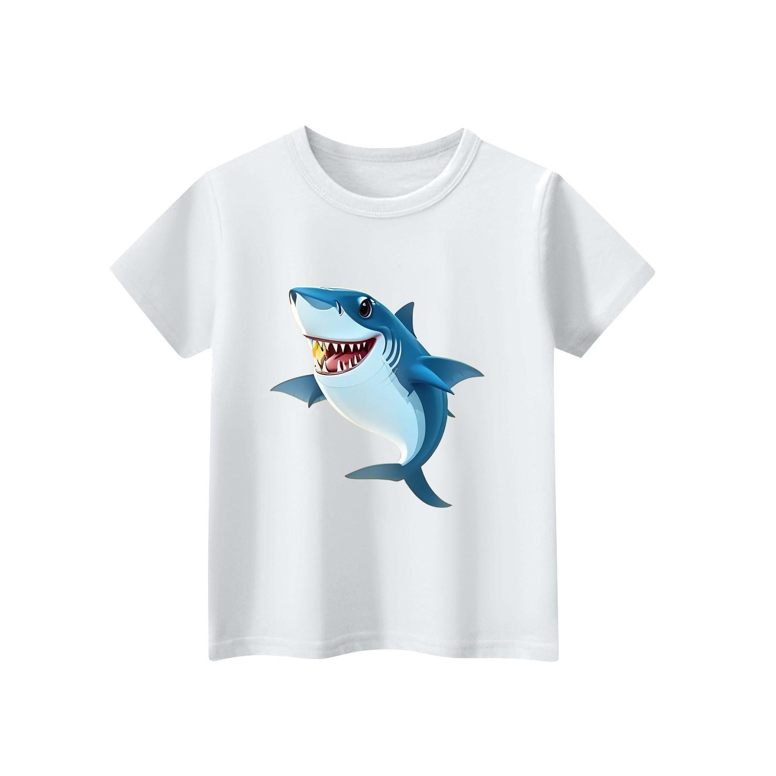 

Детская футболка с коротким рукавом и принтом животных, повседневный топ 160 белый