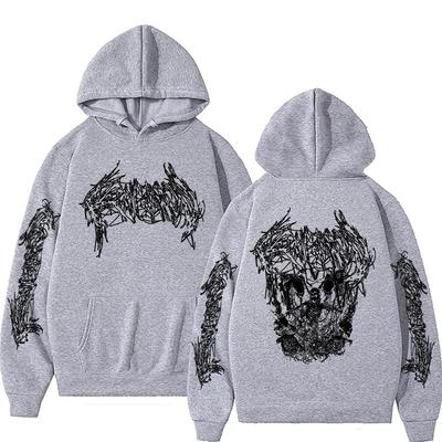 Raper Ken Carson Hip Hop Bluza Oversize Death Mosh Wielki Chaos Grafika Szkieletu Bluzy Męskie Damskie Vintage Bluza