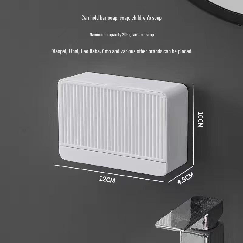 

Настенная мыльница без сверления с откидной крышкой и дренажем - Стильный аксессуар для ванной комнаты