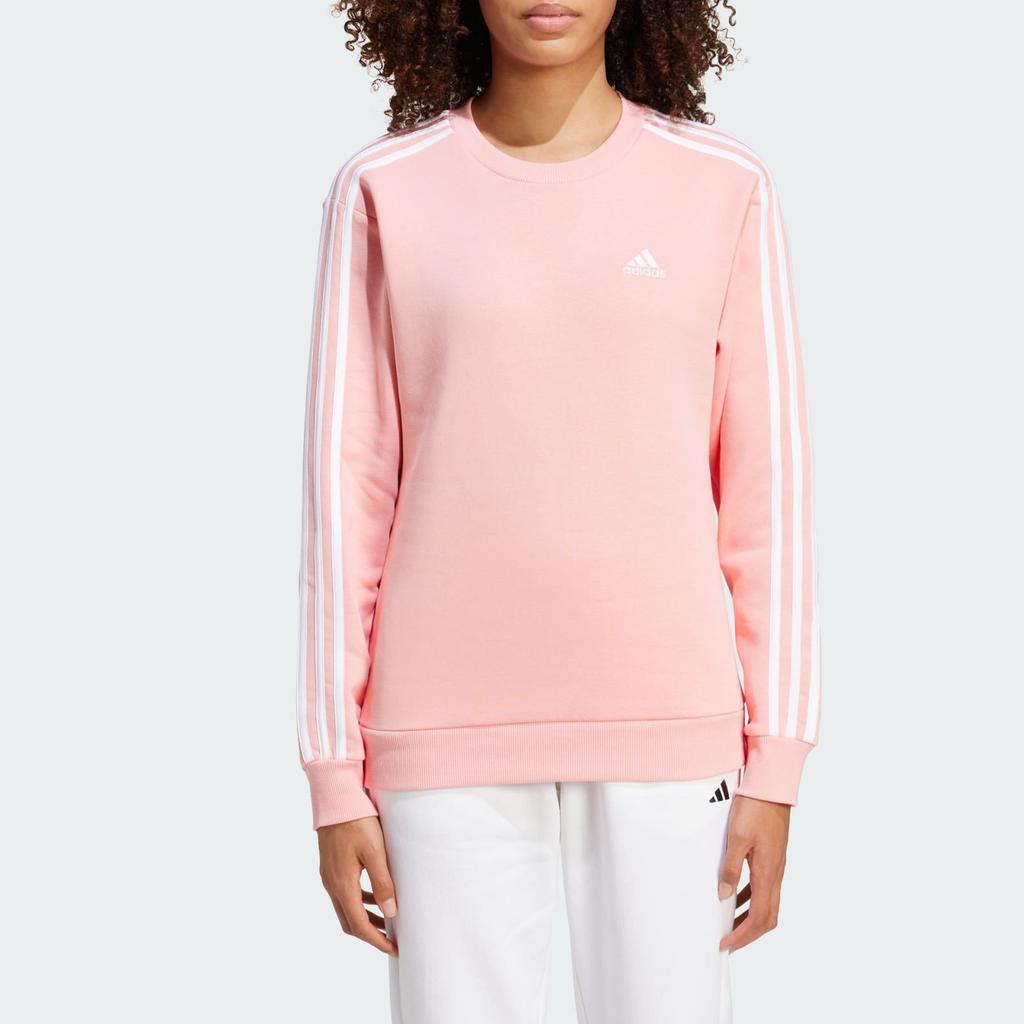 Adidas FW24 Casual Series, cu dungi, fleece îngroșat, casual, cu mânecă lungă, hanorac pentru femei, roz IY1703