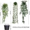 A84E-Artificial Hanging Plants Artificial Mandala 3 Pack Artificial Eucalyptus Potted Greenery Faux Eucalyptus Mandala Vine
