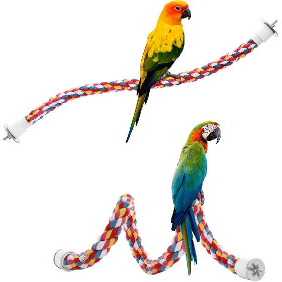 Bird Rope Perches,Parrot Toys 48 Inches Rope Bungee Bird Toy (48 Inches)[1 Pack]