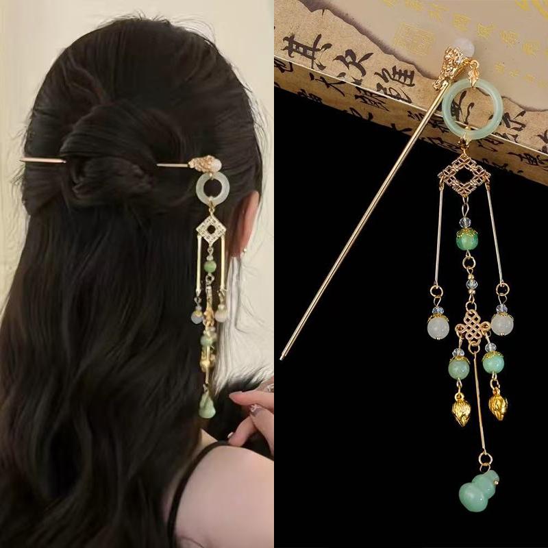 Čínské vlasové doplňky Hanfu pro ženy, květinové střapce, vlasové vidličky, tradiční nevěsta, sponky do vlasů, vintage čelenka
