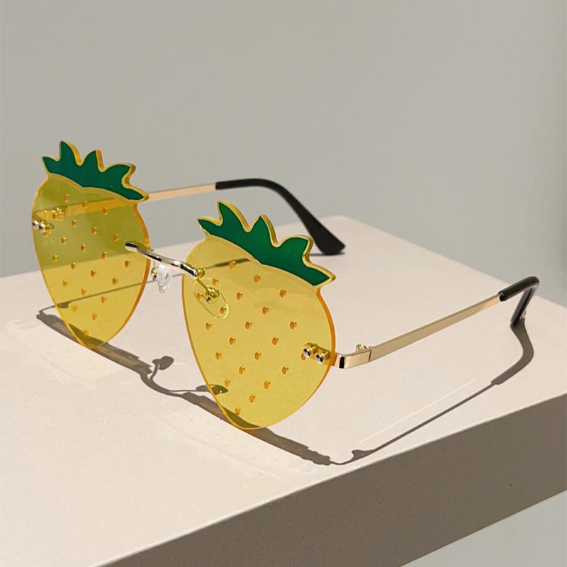 KAMMPT Strawberry Sunglasses Cute Multi-color Beach Shades Women Trendy Stylish Rave Sun Glasses Fashion Accessory