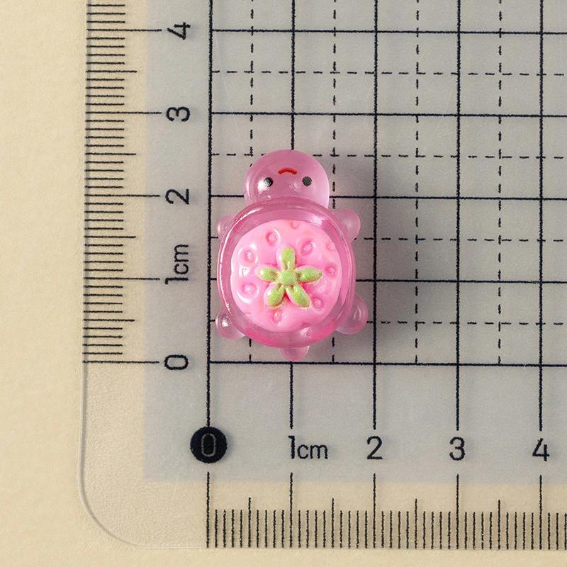 10Pcs Mini Resin Glowing Cartoon Fruit Turtle Small Ornament Doll House Scene Model Toys Play House Desktop Decorations