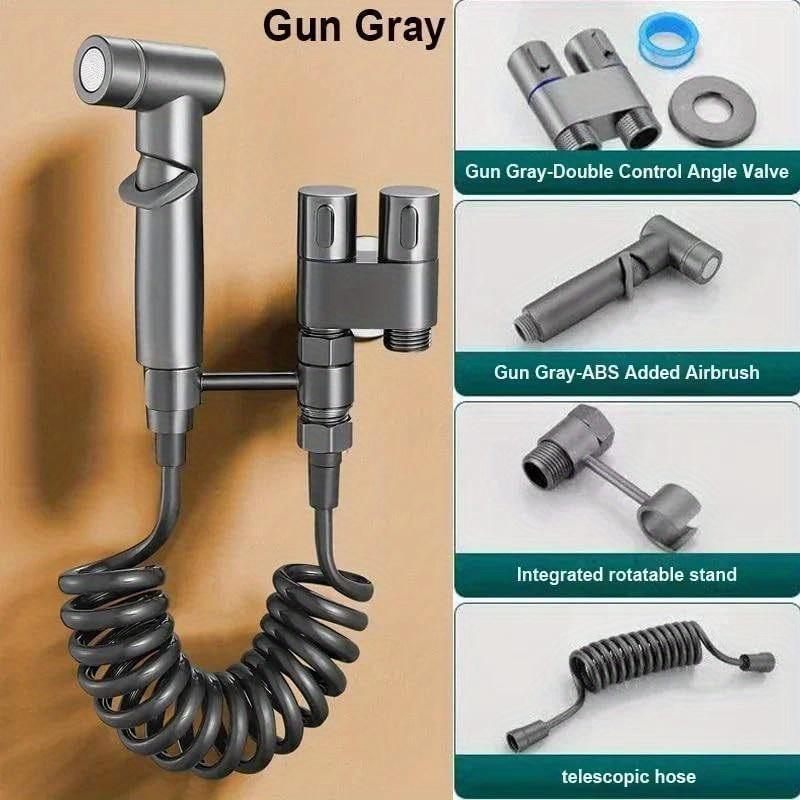 Family Corner Valve Toilet Nozzle - Dual Outlet Flush, One Inlet and Two Outlets, Handheld Basin Nozzle, Easy To Install and Space Saving