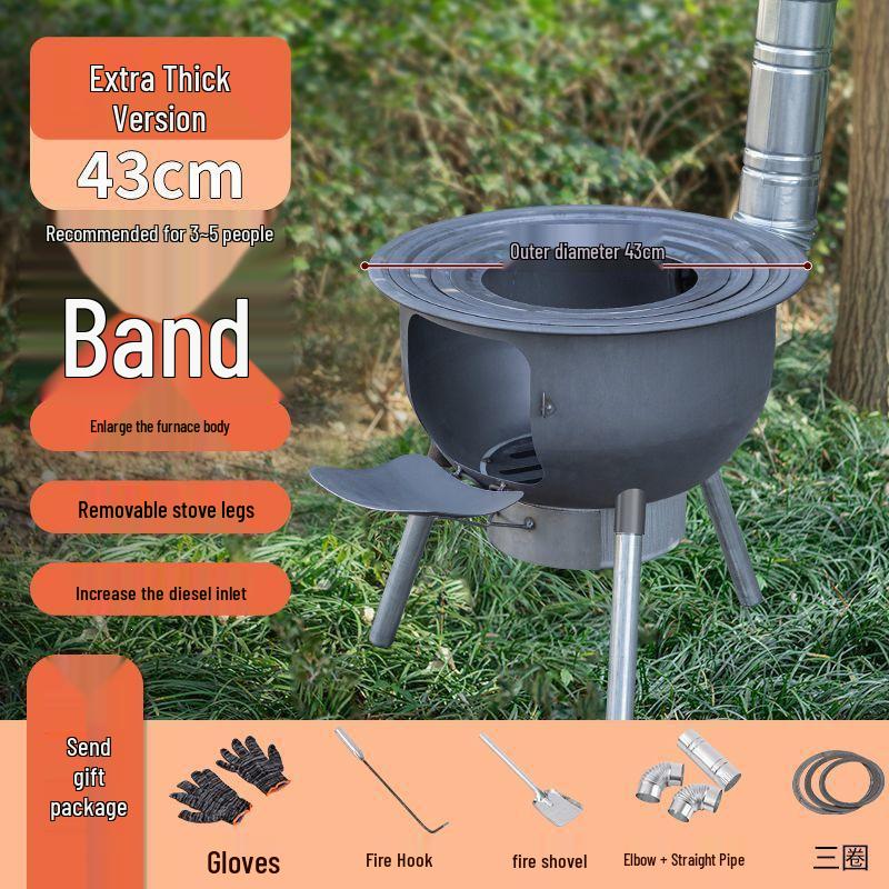 Large Portable Energy-Saving Firewood Stove for Outdoor and Household Use