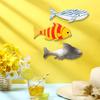 3Pcs/Set Wooden Fish Nautical Wall Decor, Whale Shark Striped Fish Wall Art for Lake House, Coastal Ocean Theme Hanging Ornament