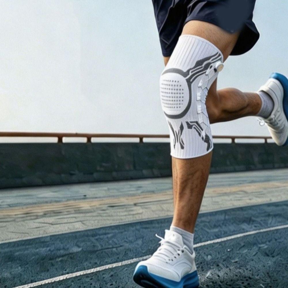 Elastische Sport-Kniebandage Dünne Kniebandage Unterstützung Unisex Knopf Kniepolster Laufen