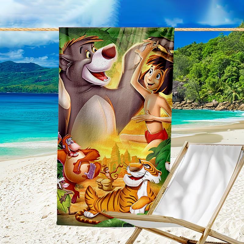 Proof Beach Towel with a The Jungle Book Pattern - Soft,absorbent,quick-drying,machine Washable - Perfect for Swimming,camping,bathing