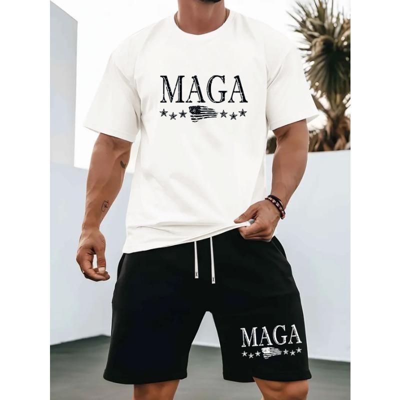 

2026 Summer New Men S Sports Casual Outfit, Featuring a Round-Neck Short-Sleeve T-Shirt And Elastic Waist Shorts in a Two-Piece Set 2XL