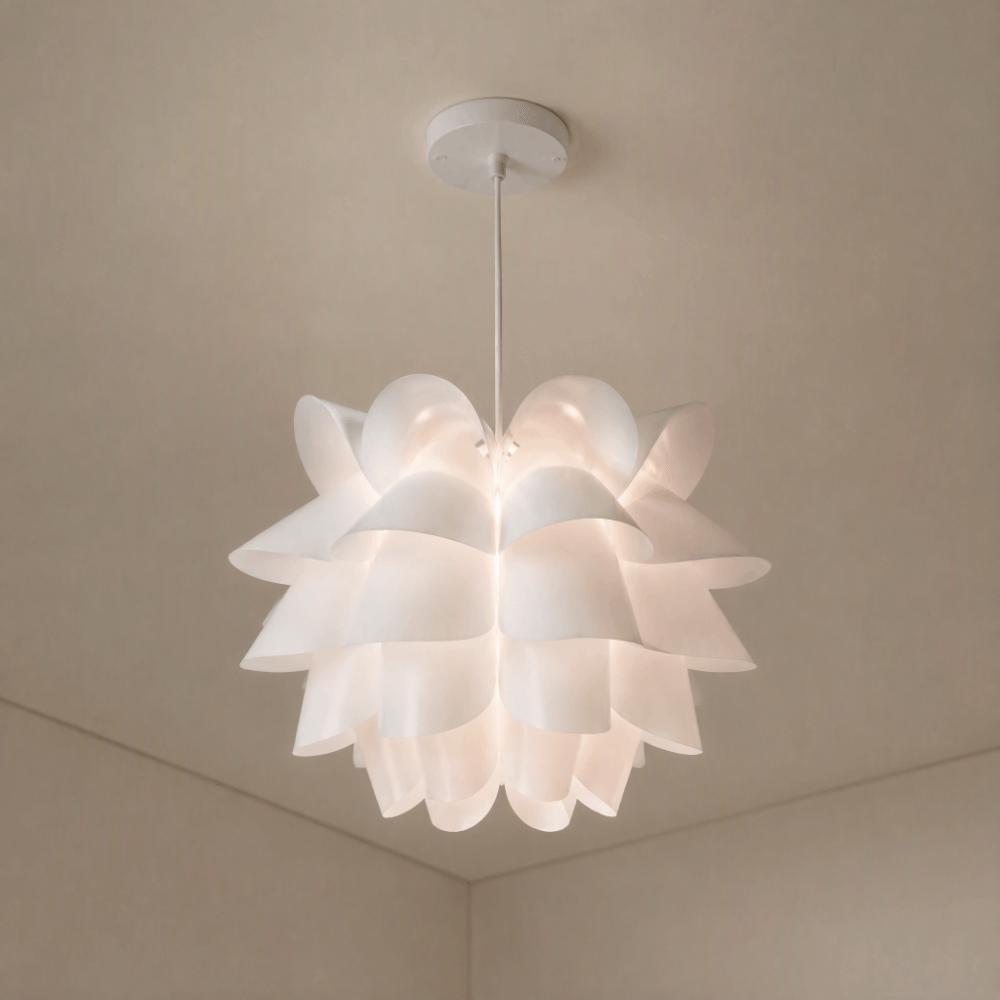 Lotus Flower Ceiling Light Flower Hand-Crafted Pendant Light Fixture White Color Flower Design Ceiling Light Fixture Office