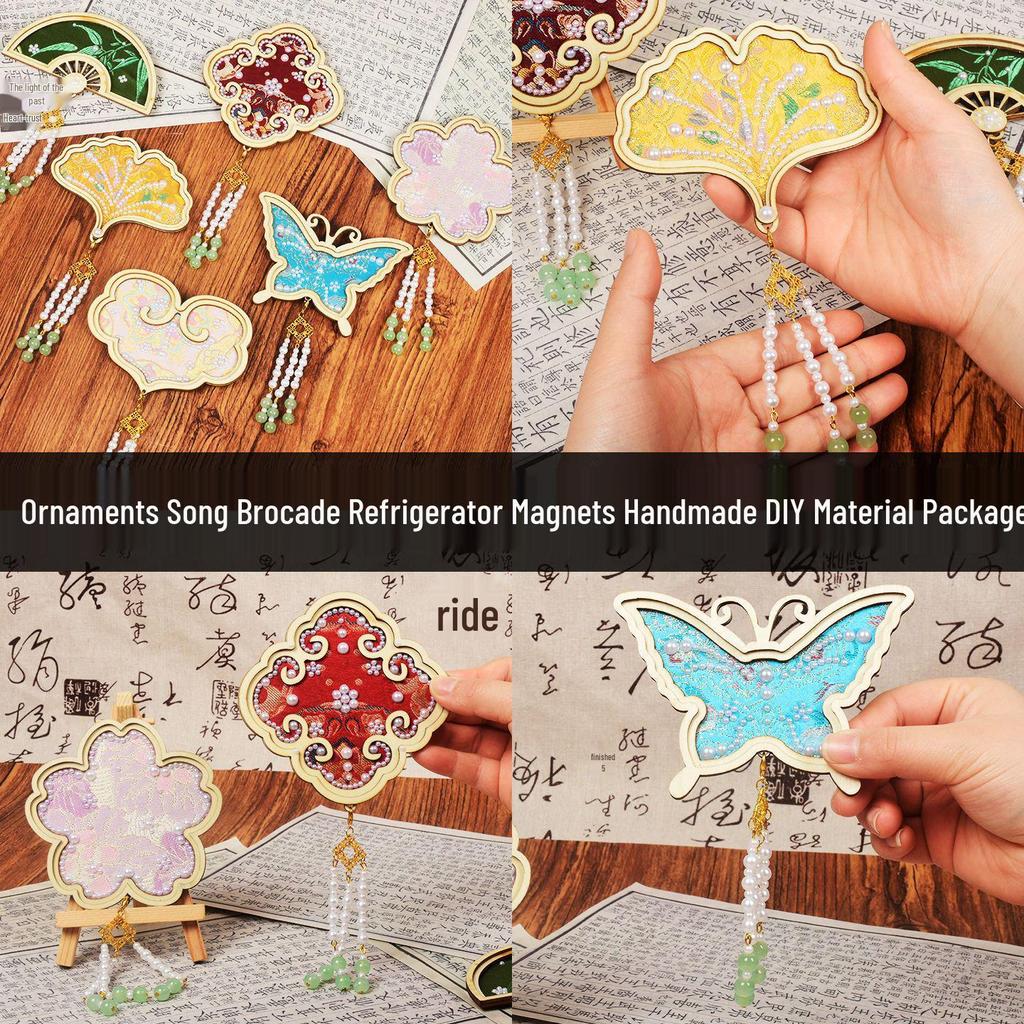 DIY Mother's Day Brocade Magnet Kit - Chinese Style Craft for Team Building