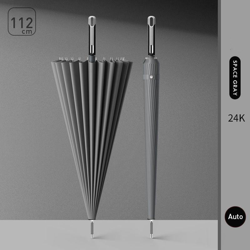 

Суперпрочный ветрозащитный зонт с 24 ребрами, автоматически открывающийся, с длинной ручкой, большой мужской деловой зонт с усиленной рамой, солнцезащитный козырек для женщин