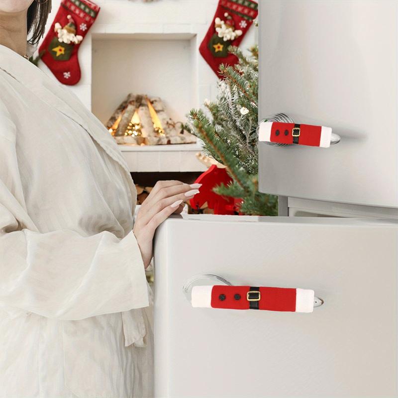 Christmas Plush Cloth Refrigerator Handle Covers Appliance Handle Covers Xmas Decorations for Home 2026 Navidad Natal New Year