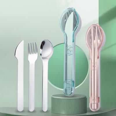 304 Stainless Steel Cutlery Set Cutlery Western Cutlery Outdoor Portable Spoon Fork Chopsticks Cutlery Set Boxed