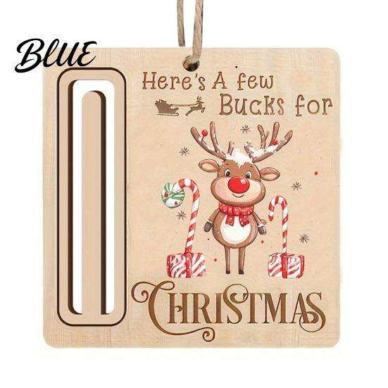 Christmas Tree Wood Cash Gift Money Holder Santa Reindeer Decorations Rustic Ornament Wooden Card Creative