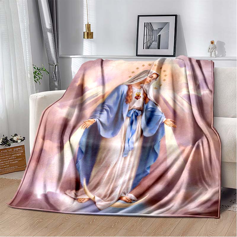 1 PC 3D printed flannel blanket (Our Lady of Guadalupe pattern) home blanket birthday gift. Customizable.