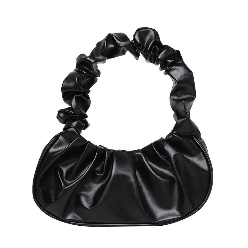 

New Summer Pleated Clouds Ladies Handbag PU Leather Casual Shoulder Bag Suitable for Travel and Daily Use (Dumpling Design) 28x17x7cm