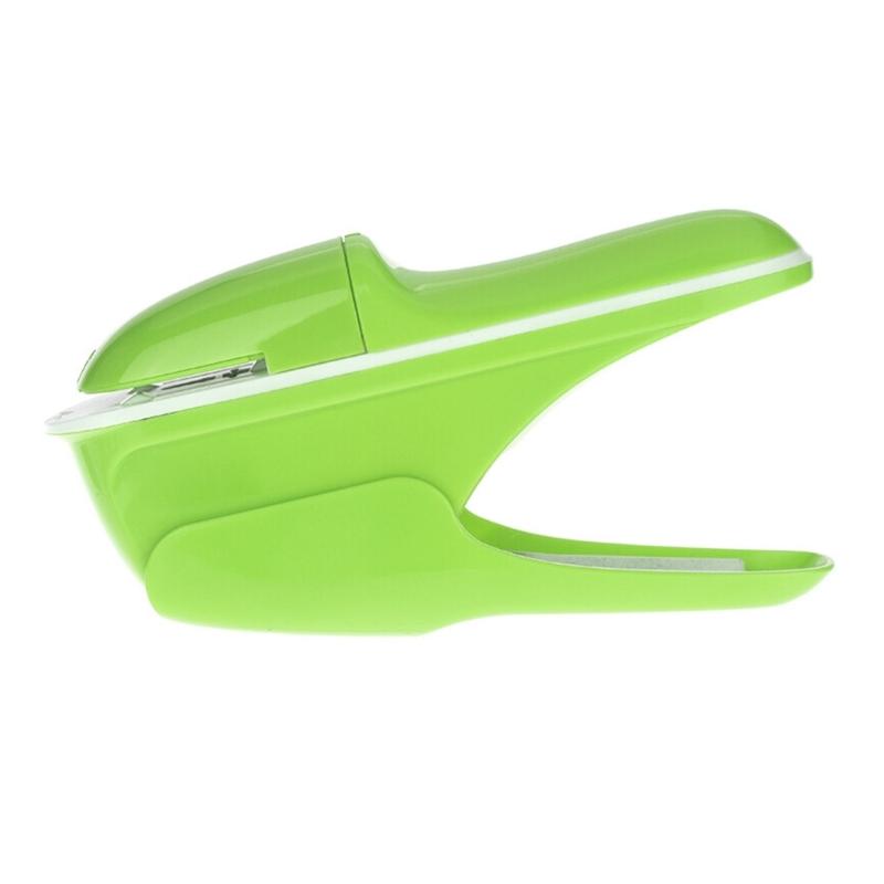 

NoStaples Needed Plastic Stapler Secures 8Pages Safely Compactly Design Ideal For School And Office Work Documents зелёный