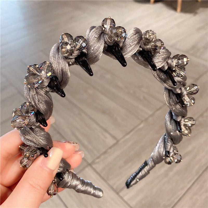 Korean Tulle Rhinestone Headband: Elegant, Luxurious Hair Accessory