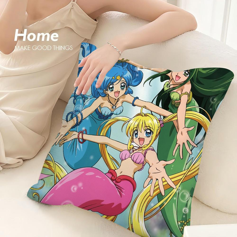 Mermaid Melody Pichi Pichi Pitch Pillow Case Sofa Decorative Home Double-sided Print Plush Throw Pillow Covers Cushion Decor