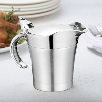 400/800ml Gravy Boat Stainless Steel Sauce Pot with Hinged Lid Double Wall