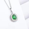 100% 925 srebro 18k pozłacane diamentowe szmaragdowe wisiorek naszyjniki dla kobiet szlachetny naszyjnik z kamieniami szlachetnymi