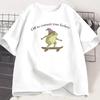 Funny Frog TShirt Silly Weirdcore Graphic Tee Printed Cotton Shortsleeve T Shirt WOMEN Unisex Cool Streetwear Tshirts Clothing