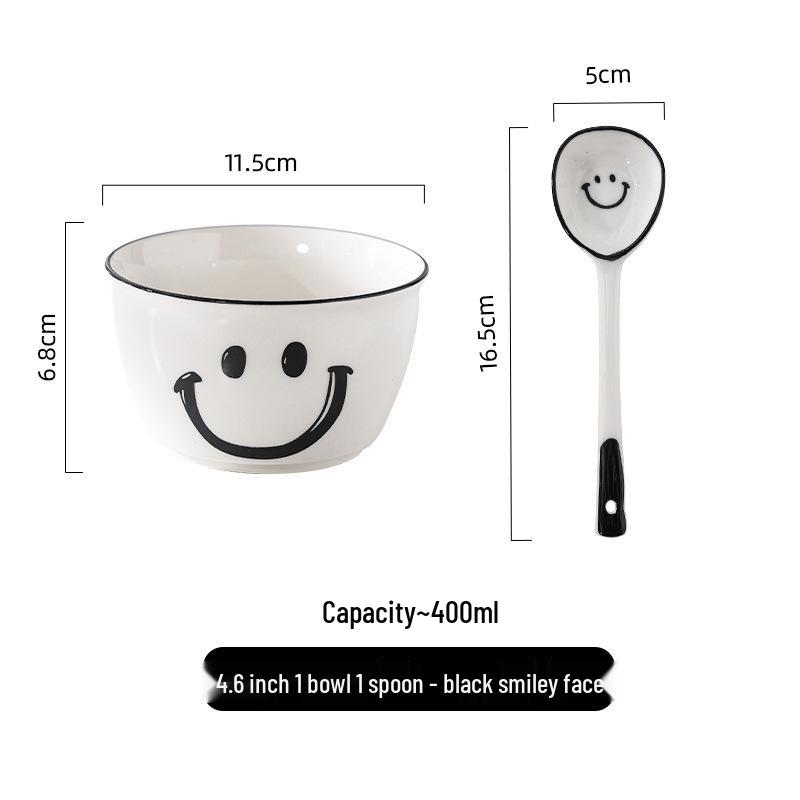 Tulip Underglaze Ceramic Bowl and Plate Set - Stylish Round Tableware