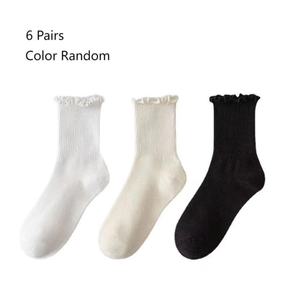 

6 пар дышащих коротких носков до щиколотки однотонные женские носки новые носки средней длины весна-осень